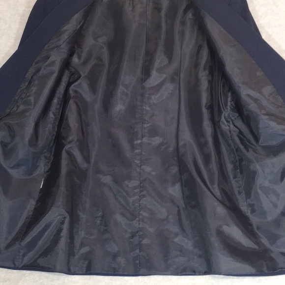 KORET Navy Blue Gold Trim Wrinkle Resistant Fully Lined Like New Career Blazer - Picture 11 of 16